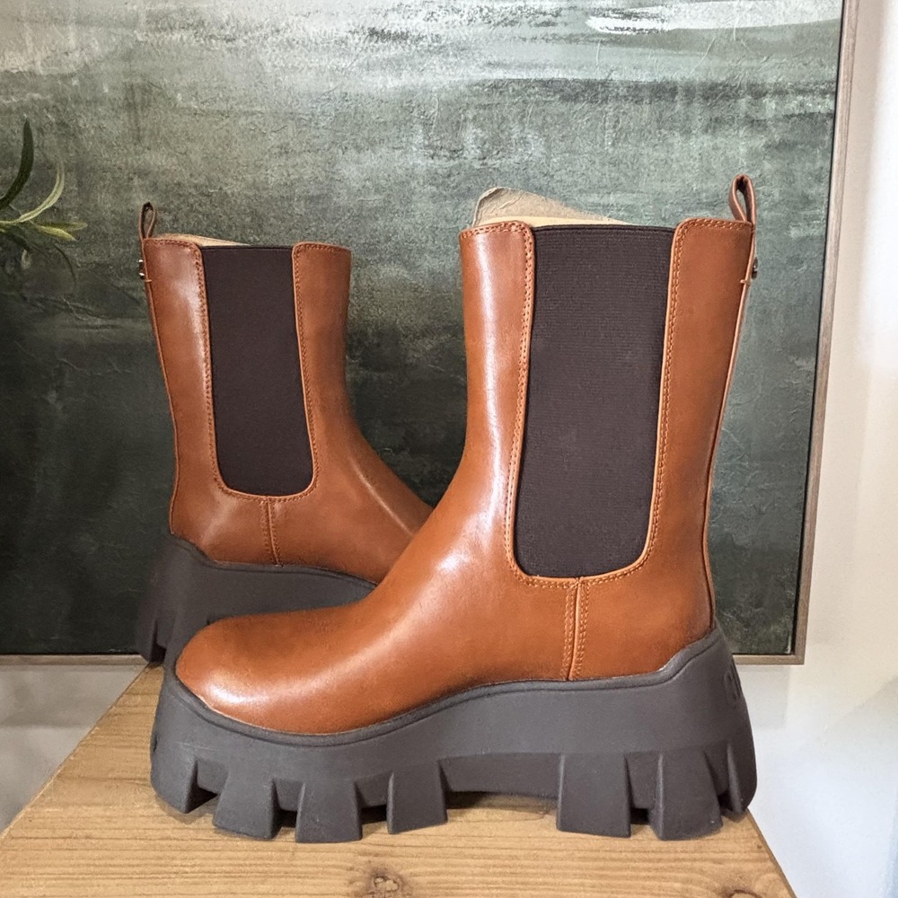 Circus By Sam Edelman Ana Boots Womens Size 7 Brown Platform Chelsea Lug Sole - Picture 3 of 7